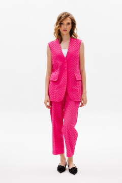 Комплект из гипюра из хлопка с брюками-чинос EOLA 2641 малина - фото 3