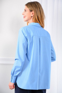 Голубая рубашка с яркими пуговицами и съёмным галстуком LM CO602 - фото 4