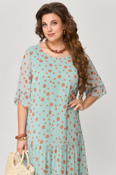 Шифоновое платье с воланами и завязками для летних выходов Fita 1682 мятный - фото 4