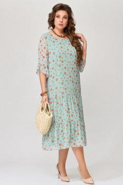 Шифоновое платье с воланами и завязками для летних выходов Fita 1682 мятный - фото 3