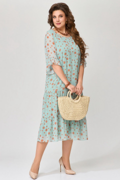 Шифоновое платье с воланами и завязками для летних выходов Fita 1682 мятный - фото 2