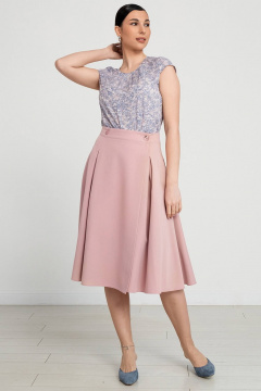 Стильная юбка с запахом, складками и регулируемым поясом LADO 1154-16 - фото 3