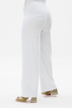 Брюки палаццо из мягкого джинса с карманами Anelli 1437 белый - фото 3