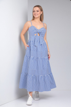 Летний сарафан из хлопковой ткани с воланами и бантами TVIN 7693 - фото 1