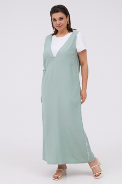 Комплект сарафан и футболка из текстиля для летнего образа KaVaRi 8031.1 мята - фото 4