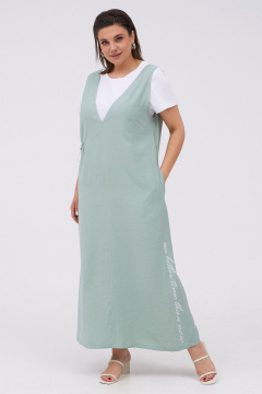 Комплект сарафан и футболка из текстиля для летнего образа KaVaRi 8031.1 мята - фото 1