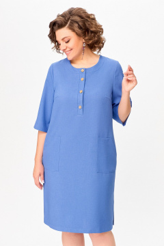 Летнее платье прямого силуэта из вискозы и льна Swallow 717.1 - фото 4