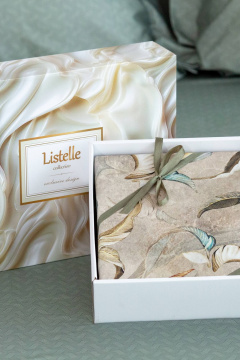 Двуспальный комплект постельного белья с ирисами из хлопка Listelle 2613402 - фото 3