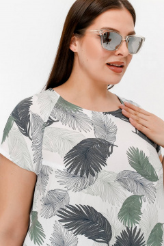 Блуза La rouge 9074 молоко-(перья) - фото 5