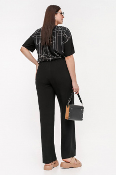 Женские летние брюки из штапеля с высокой посадкой La rouge 8058 черный - фото 3