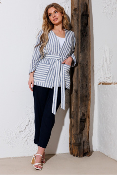 Летний костюм из льна с жакетом и зауженными брюками Faufilure C1349 - фото 1