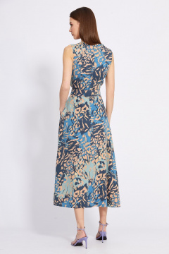 Летнее миди платье из плательной ткани с принтом EOLA 2626 мультицвет - фото 2