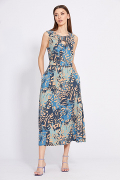 Летнее миди платье из плательной ткани с принтом EOLA 2626 мультицвет - фото 5