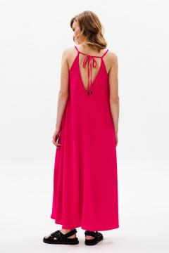 Розовый сарафан А-образного силуэта с карманами EOLA 2651 малина - фото 2