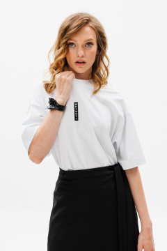 Футболка из трикотажа с принтом на каждый день EOLA 2644 белый - фото 4