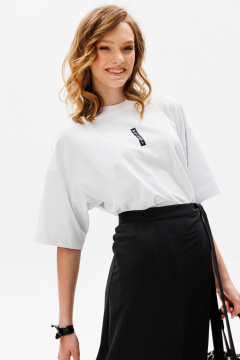 Футболка из трикотажа с принтом на каждый день EOLA 2644 белый - фото 1