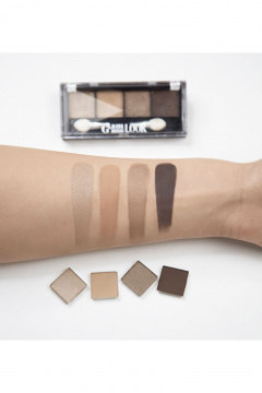 Круглогодичные палитра теней из 4 оттенков LUXVISAGE Glam_Look_(4-х_цветные) 08 ореховый тауп - фото 3