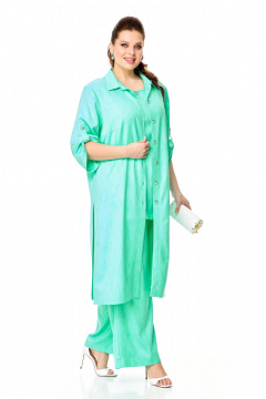 Комплект 3 предмета блуза, брюки и туника на лето в спокойных тонах Nadin 2145 - фото 1