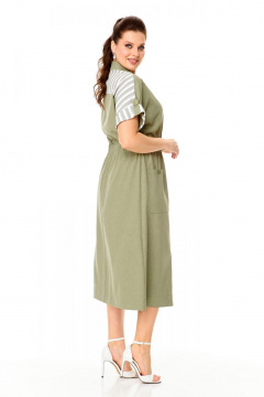 Летнее платье из льна без рукавов с кокеткой и геометрическим низом Nadin 2153/1 - фото 2