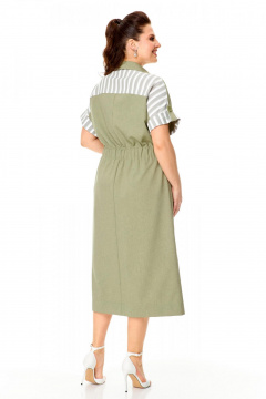 Летнее платье из льна без рукавов с кокеткой и геометрическим низом Nadin 2153/1 - фото 3