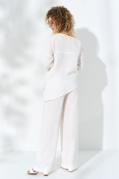 Летнее платье из лен и текстиля с рубашечным воротником Euromoda 514 - фото 2