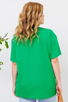 Футболка оверсайз из хлопкового трикотажа с авторской печатью BRELA 21.32 зеленый - фото 4