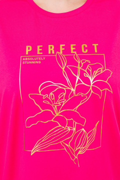 Майка оверсайз из хлопкового трикотажа с золотой фольгой BRELA 21.33 фуксия - фото 5