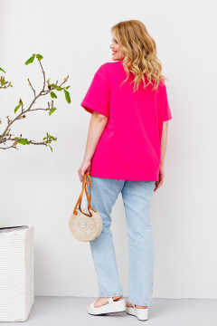 Майка оверсайз из хлопкового трикотажа с золотой фольгой BRELA 21.33 фуксия - фото 2
