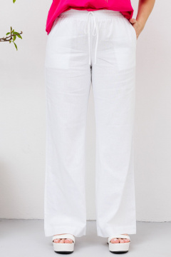 Комплект майка и льняные брюки с печатью «Лилии» BRELA 2356 фуксия-белый - фото 5