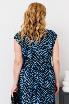 Платье миди с принтом, застежка на пуговицы по переду BRELA 2362 черно-синий - фото 5