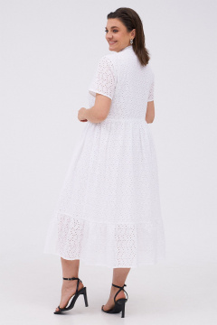 Белое платье свободного силуэта с ярусами KaVaRi 1085.1 белый - фото 2