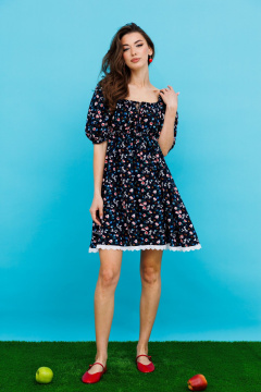 Черное кружевное платье с рукавами-воланами Tattica 621 - фото 1