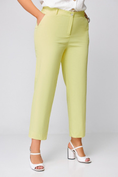 Летние прямые брюки из текстиля и хлопка с карманами Swallow 748 нежно-лимонный - фото 4