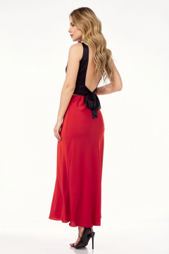 Облегающая юбка из текстиля с косым покроем Lady Line 558/1 красный - фото 2