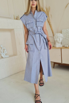 Платье Shymoda 224-21 серо-голубой - фото 1