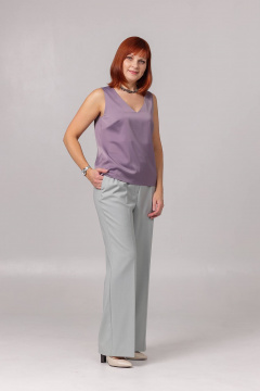 Летний свободный платье с карманами и спущенными плечами Соджи 582 лавандовый - фото 3