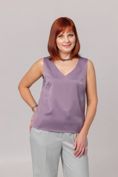 Летний свободный платье с карманами и спущенными плечами Соджи 582 лавандовый - фото 1