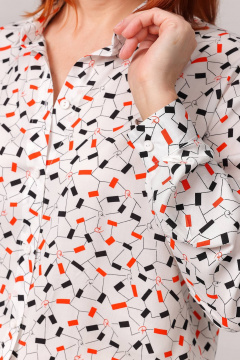 Белая блуза с манжетами и летний хлопковый комплект Соджи 621 молочный - фото 5