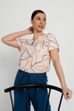 Летняя женская блуза из вискозы с вырезом V и треугольными рукавами LADO 8178-16 - фото 2