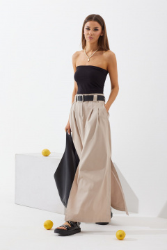 Юбка макси А-силуэта с складками и прорезными карманами N.O.W. 1430 - фото 3