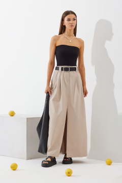 Юбка макси А-силуэта с складками и прорезными карманами N.O.W. 1430 - фото 1