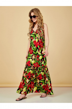 Летний сарафан из вискозы с воланом по низу Медея и К 2207 цветы - фото 2