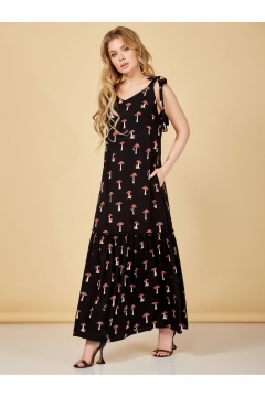Летний сарафан из вискозы с воланом по низу Медея и К 2207 грибы - фото 1