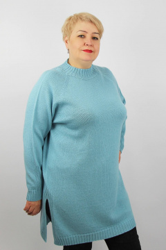 Демисезонная туника из трикотажа с разрезами сбоку Полесье С1718-23 4С8786-Д43 158,164 бледно-голубой - фото 1