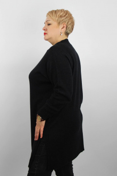 Туника из трикотажа с разрезами по бокам в черном цвете Полесье С1718-23 4С8786-Д43 158,164 уголек - фото 2