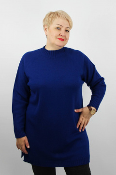 Туника из трикотажа с разрезами по бокам в синем цвете Полесье С1718-23 4С8786-Д43 158,164 фаворит - фото 1