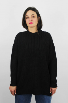 Демисезонный вязаный джемпер с длинным рукавом Полесье С1794-23 4С0674-Д43 158,164 глубокий_черный - фото 1