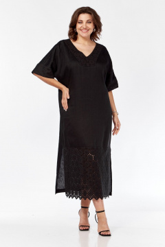 Летнее платье из льна и вискозы с разрезами по бокам AVA fashion М-059 - фото 1