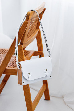 Стильная белая сумка через плечо из натуральной кожи Because AELITA WHITE - фото 5