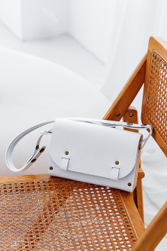 Стильная белая сумка через плечо из натуральной кожи Because AELITA WHITE - фото 4